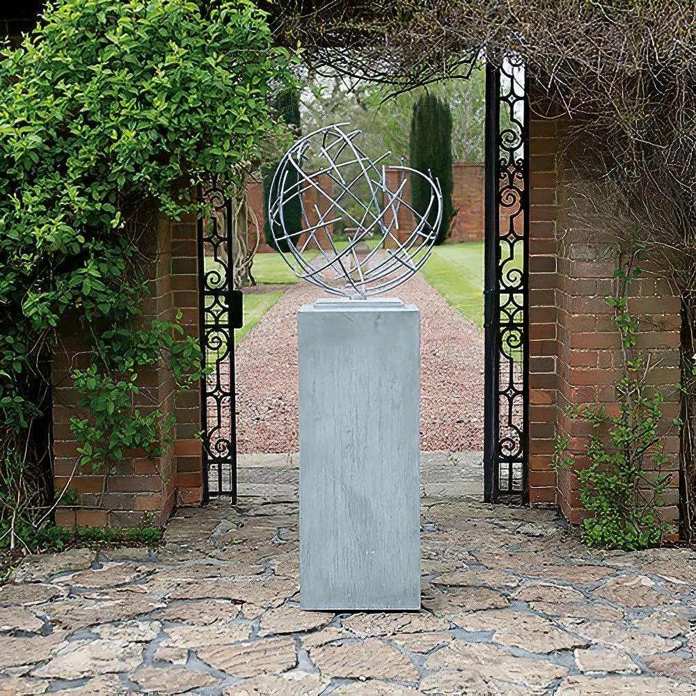 Moderne Dekokugel Aus Rundstahl Mit Säule - Sefligor 4 Moderne Dekokugel Aus Rundstahl Mit Säule - Sefligor – Bild 2