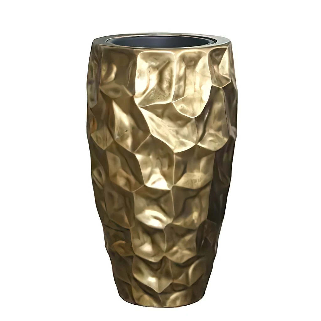 Moderne Indoor Pflanzvase Aus Polystone - Goldfarben - Restandor 4 Moderne Indoor Pflanzvase Aus Polystone - Goldfarben - Restandor – Bild 2