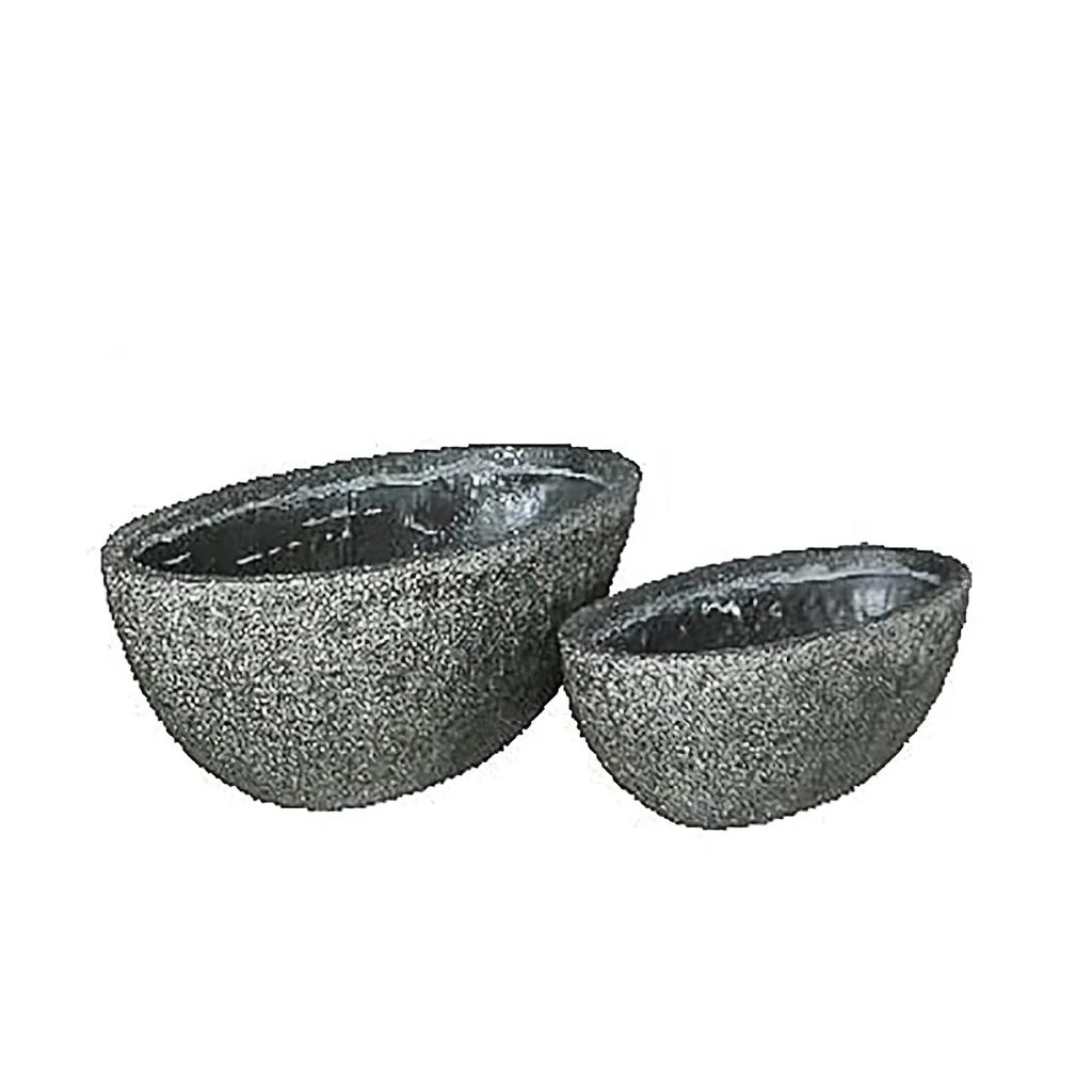 Moderne Pflanzschalen Im 2er Set - Polystone Grau - Valbelluno 4 Moderne Pflanzschalen Im 2er Set - Polystone Grau - Valbelluno – Bild 2