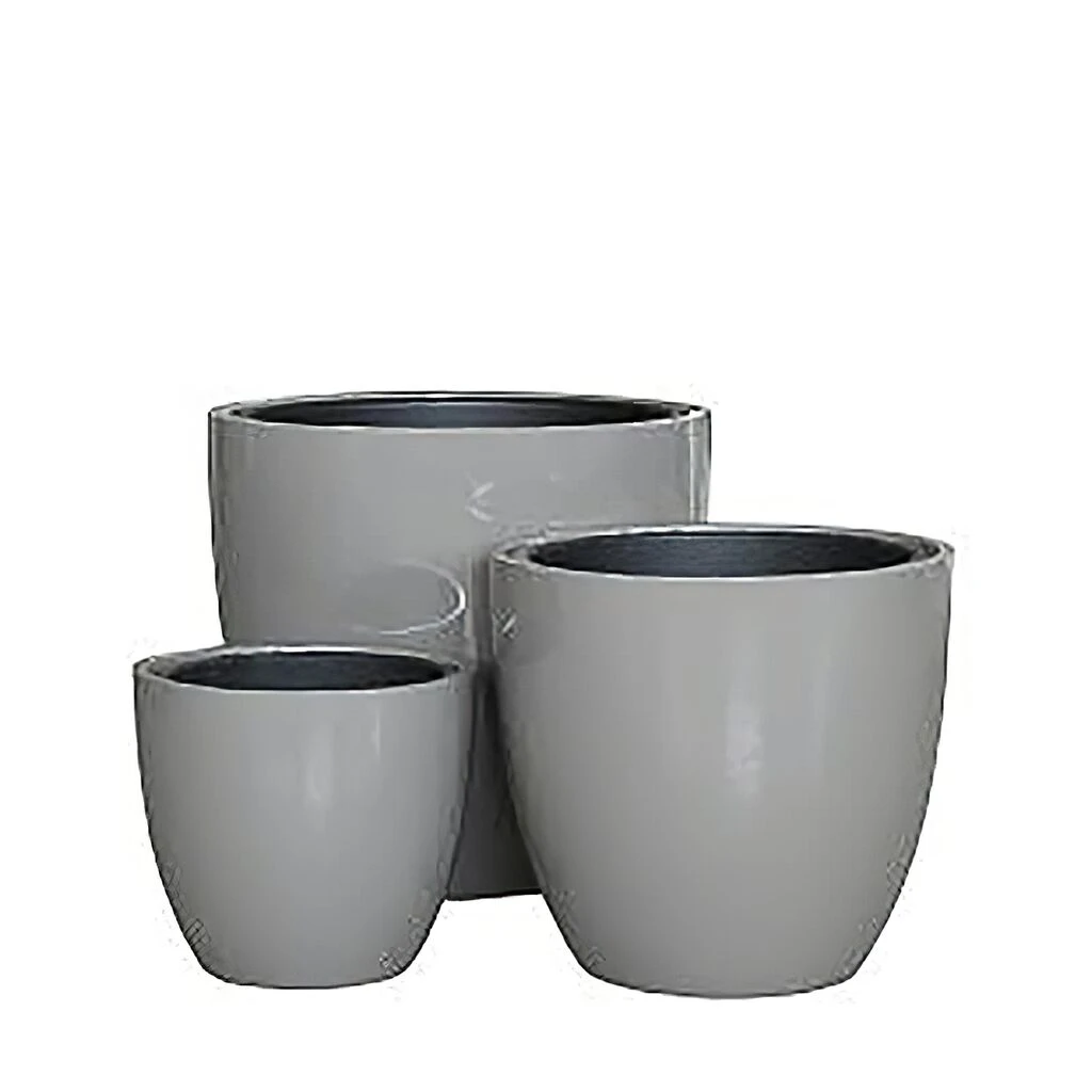 Outdoor Blumenkübel Aus Polystone - Hochglänzend Taupe - Offida 4 Outdoor Blumenkübel Aus Polystone - Hochglänzend Taupe - Offida – Bild 2