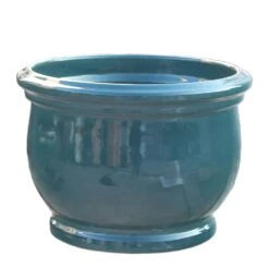 Outdoor Blumenkübel In Grün - Steinzeug Frostsicher - Rund - Peitho Verde