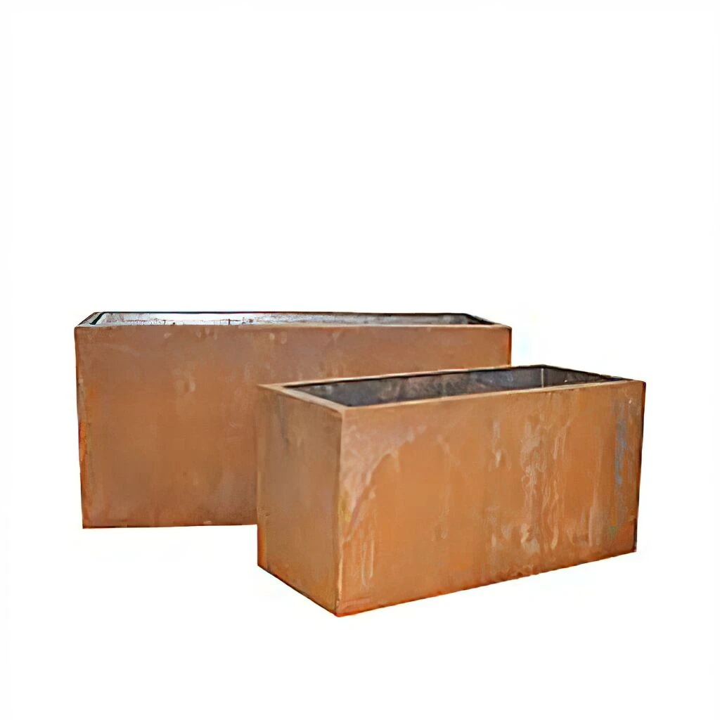 Outdoor Pflanzgefäße Eckig Aus Rost Metall - 2er Set - Kahului 3 Outdoor Pflanzgefäße Eckig Aus Rost Metall - 2er Set - Kahului