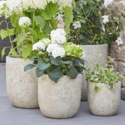 Outdoor Pflanztopf Im 4er Set - Steinoptik - Leicht & Winterfest - Allerona