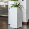 Outdoor Pflanzvase Eckig - Polystone Hochglänzend Weiß - Corciano -Pflanz Traum Verkaufsgeschäft outdoor pflanzvase eckig polystone hochglaenzend weiss corciano