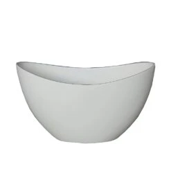 Ovale Pflanzschale Aus Polystone - Weiß Glänzend - Sellano