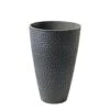 Pflanzvase Aus Ecostone Kunststoff - Rund - Anthrazit - Alaula