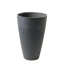Pflanzvase Aus Ecostone Kunststoff - Rund - Anthrazit - Alaula