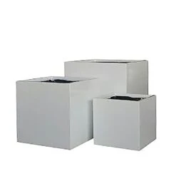Quadratische Pflanzkübel Im 3er Set - Polystone Hochglänzend - Citerna