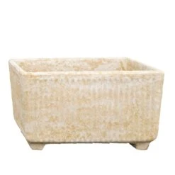 Rechteckiger Pflanzenkübel Mit Füßen Aus Steinguss - Tetipu