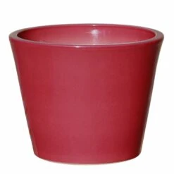 Roter Blumenkübel Rund - Steinzeug Winterfest - Groß - Votum Rubis