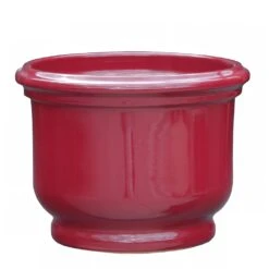 Rotes Pflanzgefäß Für Garten & Terrasse - Rund - Steinzeug - Brevis Rubis