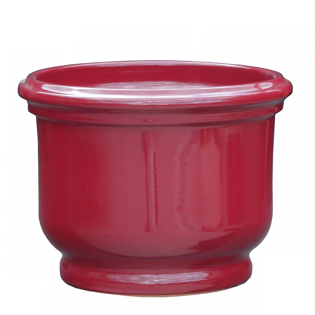 Rotes Pflanzgefäß Für Garten & Terrasse - Rund - Steinzeug - Brevis Rubis 3 Rotes Pflanzgefäß Für Garten & Terrasse - Rund - Steinzeug - Brevis Rubis