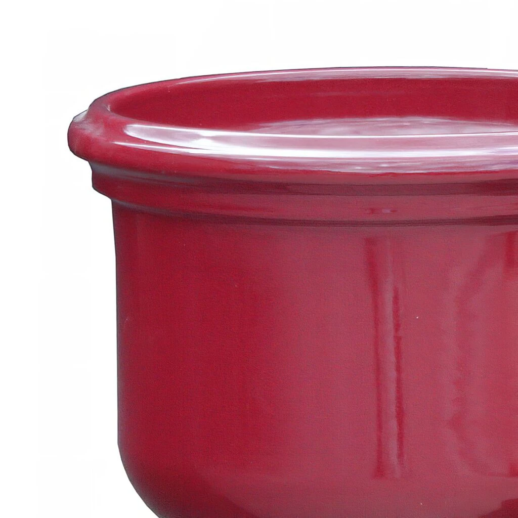 Rotes Pflanzgefäß Für Garten & Terrasse - Rund - Steinzeug - Brevis Rubis 4 Rotes Pflanzgefäß Für Garten & Terrasse - Rund - Steinzeug - Brevis Rubis – Bild 2