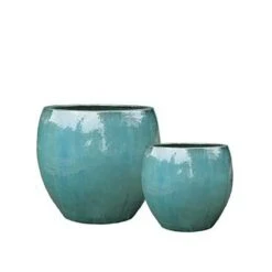 Runde Garten Blumenkübel Aus Keramik - Blaugrün - Imatero -Pflanz Traum Verkaufsgeschäft runde garten blumenkuebel aus keramik blaugruen imatero2