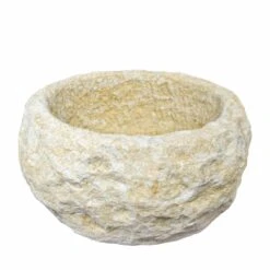 Runde Pflanzschale Aus Steinguss Im Natur Look Für Draußen - Azara