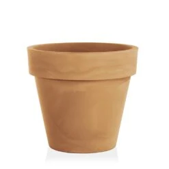 Runder Blumenkübel In Terrakotta Optik Aus Kunststoff - Villaro