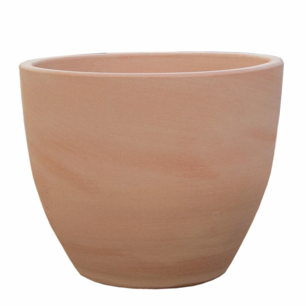 Runder Garten Übertopf Aus Steinzeug - Winterfest - Terrakotta - Genus Terra Hell 3 Runder Garten Übertopf Aus Steinzeug - Winterfest - Terrakotta - Genus Terra Hell