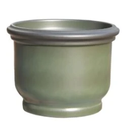 Rundes Pflanzgefäß Aus Steinzeug - Groß - Grün - Frostsicher - Brevis Tropu