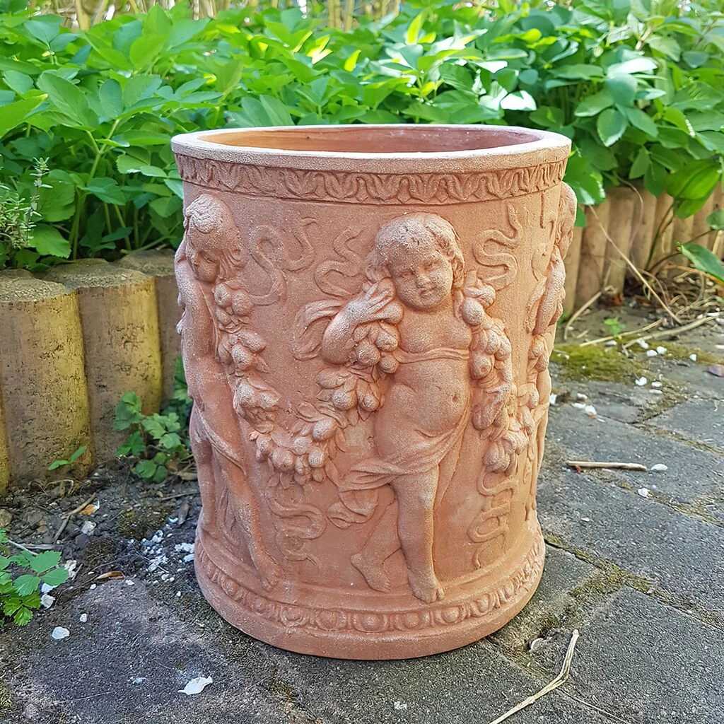 Rundes Pflanzgefäß Mit Putten Ornament - Filippo 4 Rundes Pflanzgefäß Mit Putten Ornament - Filippo – Bild 2