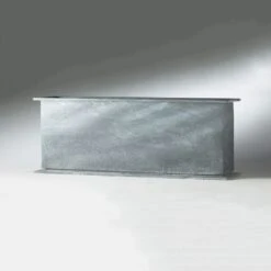 Schmales Pflanzgefäß Aus Metall - Niedrig - Grau & Rost - Primona