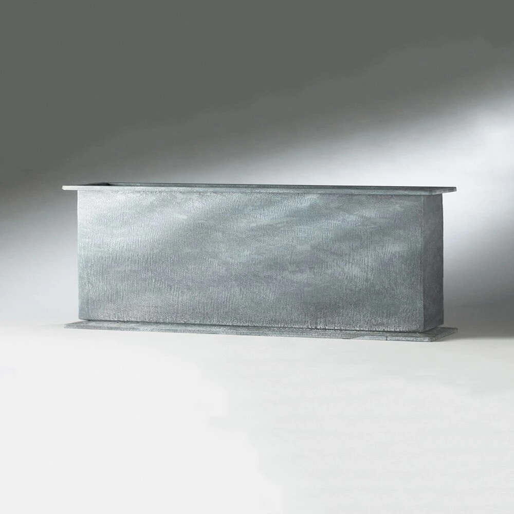 Schmales Pflanzgefäß Aus Metall - Niedrig - Grau & Rost - Primona 3 Schmales Pflanzgefäß Aus Metall - Niedrig - Grau & Rost - Primona