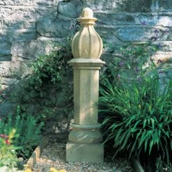 Steinskulptur Mit Säule & Kuppel - Antikes Design - Kronesra