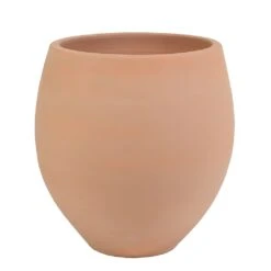 Stilvoller Garten Pflanzkübel Aus Keramik - Winterfest - Terrakotta - Veritas Terra Hell