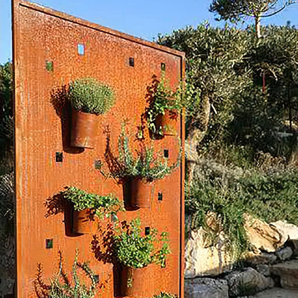 Stilvoller Metall Paravent In Rostoptik - Sicilia 3 Stilvoller Metall Paravent In Rostoptik - Sicilia