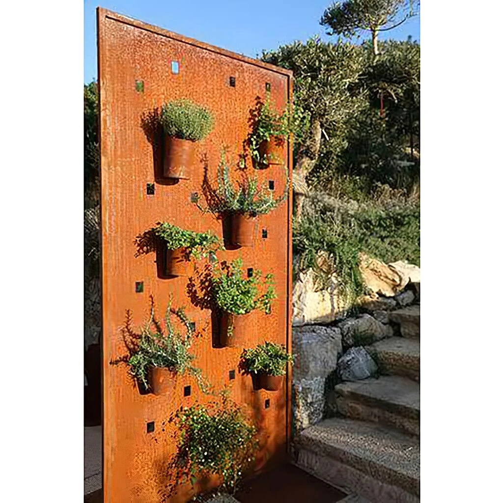 Stilvoller Metall Paravent In Rostoptik - Sicilia 4 Stilvoller Metall Paravent In Rostoptik - Sicilia – Bild 2