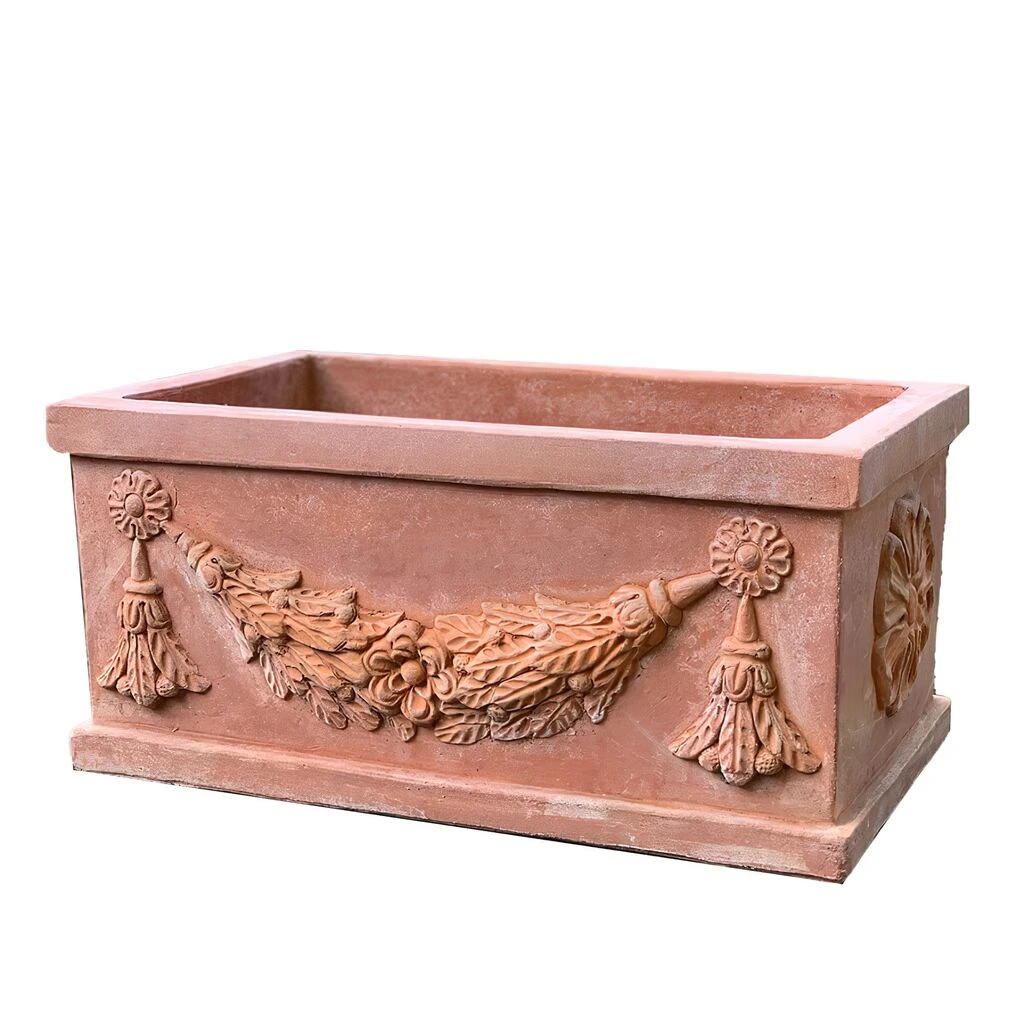 Terrakotta Pflanzkübel Mit Blumen Muster - Zoppo 4 Terrakotta Pflanzkübel Mit Blumen Muster - Zoppo – Bild 2