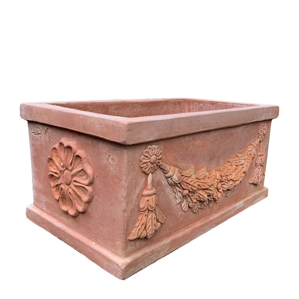 Terrakotta Pflanzkübel Mit Blumen Muster - Zoppo 6 Terrakotta Pflanzkübel Mit Blumen Muster - Zoppo – Bild 4
