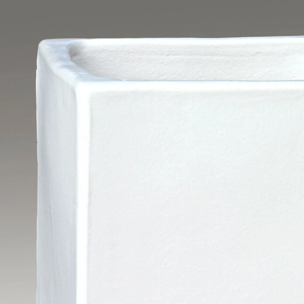 Weißer Pflanztrog Für Draußen - Steinzeug Frostsicher - Eckig - Macula Blanc 4 Weißer Pflanztrog Für Draußen - Steinzeug Frostsicher - Eckig - Macula Blanc – Bild 2