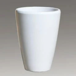 XXL Pflanzgefäß Für Draußen - Steinzeug Winterfest - Rund - Weiß - Elektra Blanc