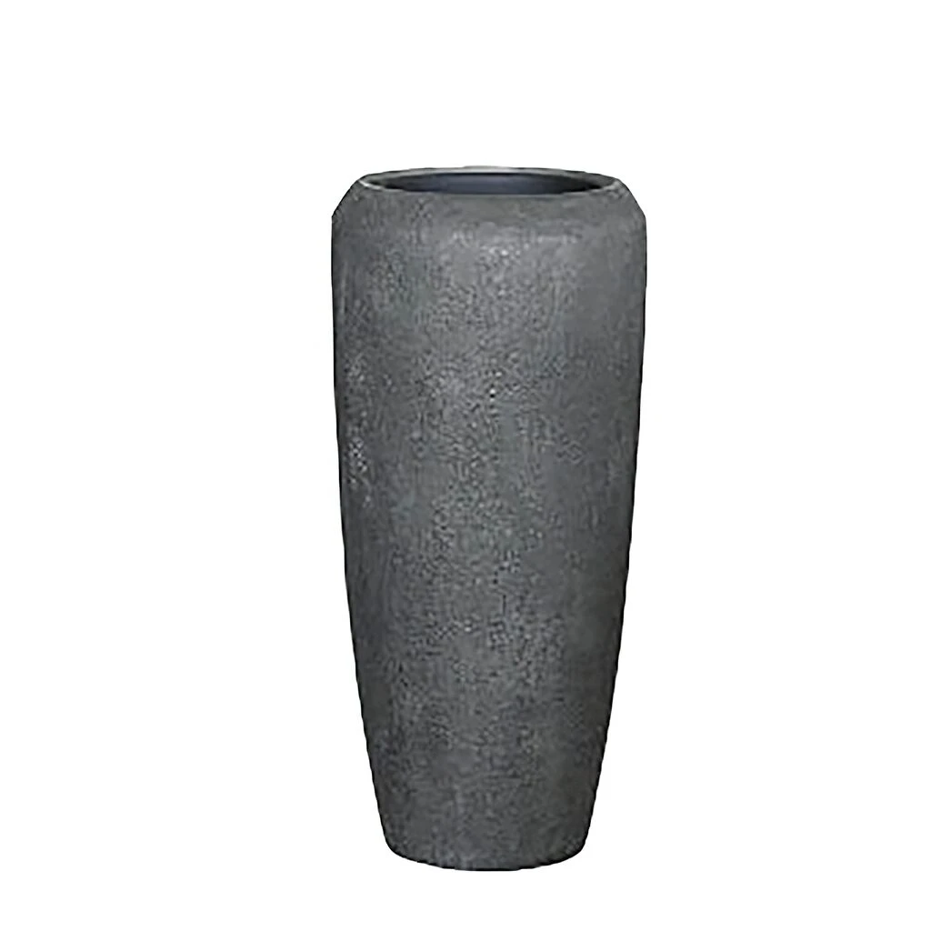 XXL Pflanzvase Aus Polystone Mit Einsatz - Rund - Grau - Zola 3 XXL Pflanzvase Aus Polystone Mit Einsatz - Rund - Grau - Zola