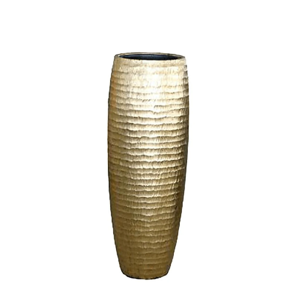 XXL Pflanzvase Für Drinnen Mit Einsatz - Polystone - Gold - Younes 3 XXL Pflanzvase Für Drinnen Mit Einsatz - Polystone - Gold - Younes