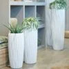 XXL Pflanzvase Mit Einsatz - Polystone - Weiß Glänzend - Modern - Treia -Pflanz Traum Verkaufsgeschäft xxl pflanzvase mit einsatz polystone weiss glaenzend modern treia