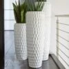 XXL Vase Mit Einsatz - Polystone - Weiß Hochglänzend - Kimia -Pflanz Traum Verkaufsgeschäft xxl vase mit einsatz polystone weiss hochglaenzend kimia