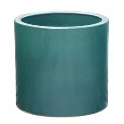 Zeitloses Blumengefäß Aus Steinzeug - Winterfest - Grün - Rund - Optare Verde